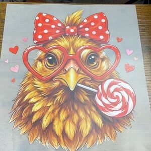 Whimsical Chick DTF Heat Transfers with Heart Glasses